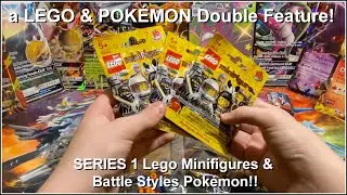 LEGO & POK&Eacute;MON Double Feature - SERIES 1 LEGO MINIFIGURES & MORE BATTLES STYLES Booster Packs!!!