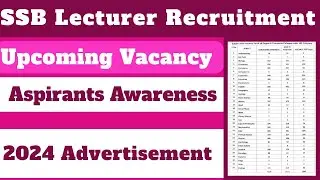 SSB Lecturer Upcoming Recruitment  II Case Disputes II Govt Retired Faculty II Other Details 