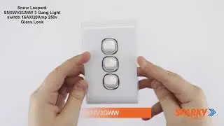 Snow Leopard SNSWV3GWW | 3 Gang Light switch | 16AX/20Amp 250v | Glass Look