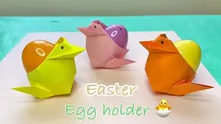 How To Make Origami Easter Chicken Egg Holder - Easy Origami Instructions
