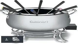 Cuisinart Fondue Pot Set 3 Quart Stainless Steel Electric Fondue Pot for Chocolate