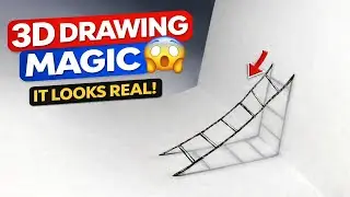 Realistic Ladder 3D Drawing | Optical Illusion Art l It Looks Real!