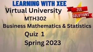 MTH302 Quiz 1 Spring 2023 Virtual University of Pakistan