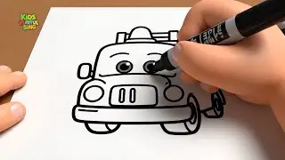 Drawing and Coloring Street Vehicles Song  Learn Colors & Cars 3D Nursery Rhymes