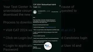 Big Update: CAT 2024 Admit Card Re-Download Update! 🚨 #shortsvideo #cat2024
