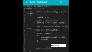 delete element in an array #shorts #java #array