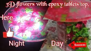 3D flowers with epoxy beautiful table top