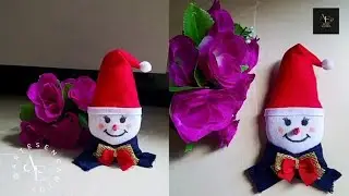 Decoração de Natal com boneco de neve 