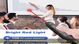 UBUYONE Wireless Presenter Remote Presentation Pointer Clicker with Hyperlink & Volume Control USB
