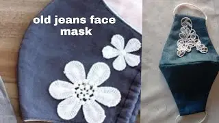 diy face mask out of old jeans, complete tutorial how to make diy face mask, easy way to make mask,