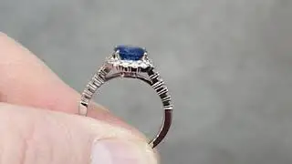 Sapphire & Diamond Halo Ring