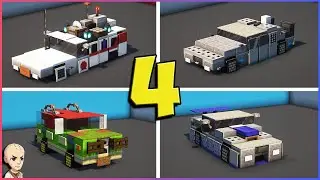 ★MINECRAFT - 4 Quick & Easy Movie Vehicle Builds!★