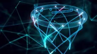 Abstract Slow Motion Blue Basketball Ball & Net | Blue Basketball Hoop Background | Motion/Animation