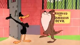 Daffy controls Tasmanian Devil