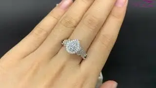 Bridal Set (FG/VS) Best Kobelli 2.8ct Cushion Moissanite Bright U-Prong.