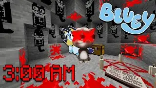 ESTO le PASO a TALKING TOM a las 3 AM | Las Aventuras de BLUEY en Minecraft!
