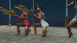 Fallout 4 - Nora And His Operators Dancing And Killing Nate - Saw Blade Launcher 5 - French