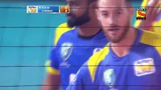 Semifinal 2 - Kochi Blue Spikers vs Chennai Spartans - David Lee spike
