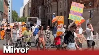 Striking junior doctors take part in Manchester rally