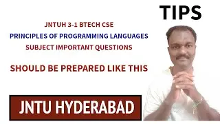 JNTUH 3-1 BTECH CSE PRINCIPLES OF PROGRAMMING LANGUAGES SUBJECT IMPORTANT QUESTIONS   #jntuh