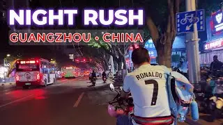Night Rush Hour in Guangzhou (China) | 4K POV