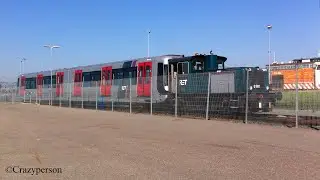 RET loc 6101 + metrorijtuig 5416 vanaf het trein keerspoor naar remise Waalhaven!