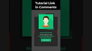 Animated User Profile Card Using HTML & CSS #shorts