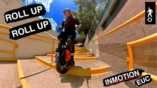 EUC MAIN ARENA! Found a dirt racetrack in the middle of a city & INMOTION POGO-ING with GRIZZLA PADS