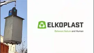 Podziemne śmietniki Elkoplast - opr&oacute;żnianie pojemnika 5m3 systemem 2 haki - Holesov - Czechy