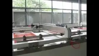 SPD automatic large format size flatbelt silk screen printer price on gray cloth at home