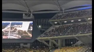 Terbaikk..Suasana agak sunyi seketika di Stadium Bukit Jalil ketika azan berkumandang..