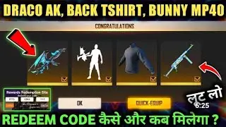 FREE FIRE REDEEM CODE | DRACO AK47 REDEEM CODE | TODAY REDEEM CODE #shorts