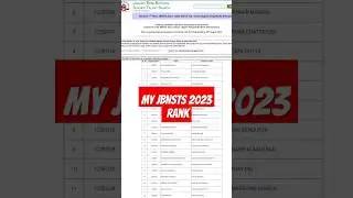 My JBNSTS 2023 Result || Rank: 167