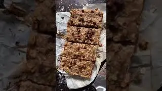 4-Ingredient Chocolate Peanut Butter Bars🤎🤍 #vegansnacks #vegansnackideas #Short #veganbreakfast