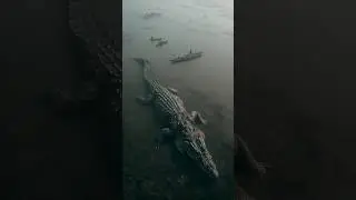 Helicopter Footage Shows Colossal Crocodile in Congo River
