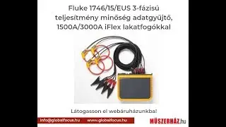 Fluke 1746/15/EUS 3-f&aacute;zis&uacute; teljes&iacute;tm&eacute;ny minős&eacute;g adatgyűjtő, 1500A/3000A iFlex lakatfog&oacute;kkal