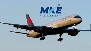 ( BEAUTIFUL ) Evening Delta Boeing 757-200 Landing at Milwaukee Mitchell International Airport