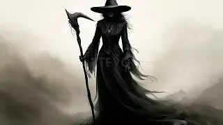 Witch Halloween Frame TV Art Screensaver🧙&zwj;♀️Broomstick Hat Spellbound Gothic, Dark Vintage Victorian