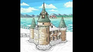 ColorTheWorld | Color by Number nr. 63 -  Water Castle #relaxingart #colorbynumber #fyp #castle