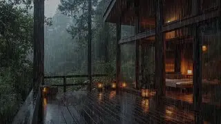 Soft Night Rain in the Forest 🌧 | Deep Sleep Ambience at a Cozy Cabin