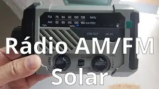 Rádio AM/FM de Emergência Multi Função | Carrega com o sol, manivela ou usa pilha | Unboxing