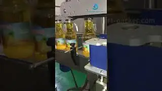 Glass bottle juice bottle double label head labeling machine 2 labeler line