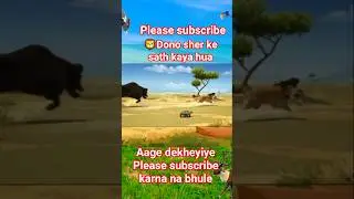 🦁Do sher ek sath #cartoon #funnyvideos #animation #comedy #animals #cartoonvideo #shorts