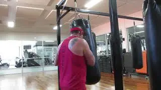 12/13/23 Gym bag work today (4th round on the 100lb leather heavy bag)