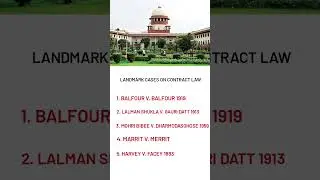 landmark cases of contract act #judiciary #civil judge # law #knowledge #judiciaryaspirant