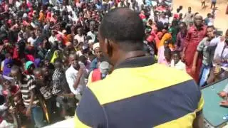ISSACK DHAIR THE CURRENT MCA RHAMU DANCING WITH MANDERA RESIDENTS ON ARRIVAL OF GCOES