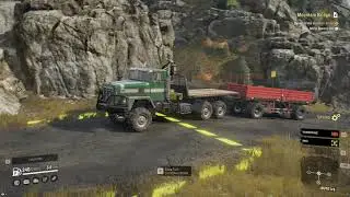 SnowRunner: Building a MOUNTAIN BRIDGE!! International Fleetstar 4K Pc Gameplay