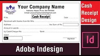 How to design Cash receipt in Adobe indesign नगदी रसिद कसरी बनाउने