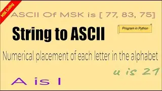 String to ASCII  and computing placevalue of a letter in the alphabet