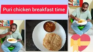 Special breakfast Puri chicken 🍗🤤